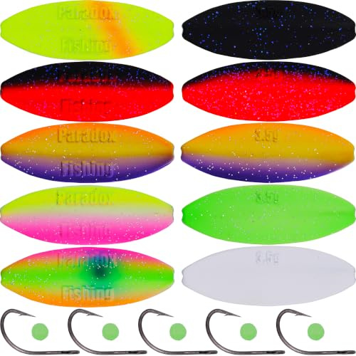 Paradox Fishing 5X 2,0g/3,5g Durchlaufblinker Set I Wing Inline Spoon I Forellenköder zum Forellen Angeln Spoons Forelle