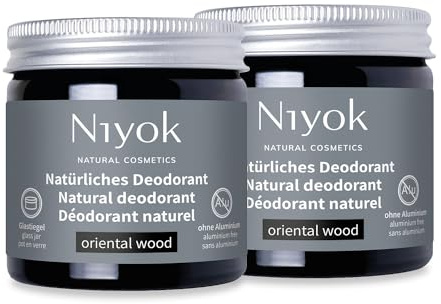 Niyok 2-in-1 Deocreme Oriental Wood 2 x 40 ml | Natürliches Deodorant für 24h Schutz vor Geruch und Schweiß