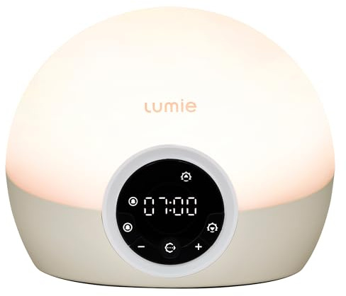 Lumie Bodyclock Spark 100 Lichtwecker, Sonnenaufgang & Sonnenuntergang | Sanfter Sonnenaufgang weckt dich natürlich; eingebautes Dimmen hilft dir beim Einschlafen
