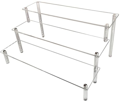 AZEAM 3-stufiger Acryl-Riser Display-Ständer | Klare Tischplatte, Basteln, Nagellack, Gewürz, Schmuckständer, Cupcake, Dessert, 1 Stück