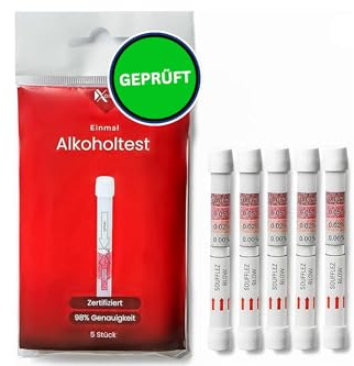 Xantus 15x Alkoholtester: Zertifiziert für DE & EU, intuitiv & kompakt. 98% genauer Promillewert, Einmaltest mit Sofort-Ergebnis