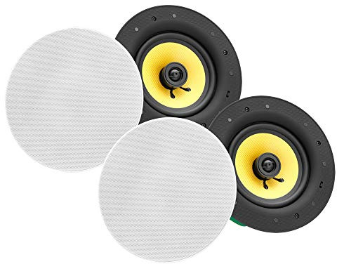 Pronomic 2er Set CLS-660 WH High-End Gewebe Einbaulautsprecher (2-Wege Decken-Lautsprecher Box, 6,5/165 mm Woofer, 1,2/30 mm Tweeter, 60 Watt RMS, Equalizer, Frequenzweiche) weiß