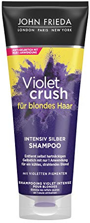 John Frieda Violet Crush Intensiv-Silber-Shampoo - Anti-Gelbstich - Auch gegen Orangetöne - Mit violetten Pigmenten, 250 ml