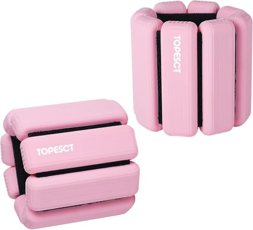 TOPESCT 2 PCS Verstellbare Handgelenkgewichte Knöchelgewichte Set Gewichtsmanschetten für Handgelenk Yoga, Tanz, Barre, Pilates, Kardiotraining, Aerobic, Walking