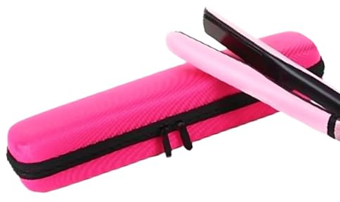 Flötenetui – Stoßfeste Flöten-Tasche, Lockenstab Reise Flötenetui mit Reißverschluss, Flöten-Tasche für Musikinstrumente, Lockenstab Glätteisen Styler, hot pink, Refer to description, Unisex
