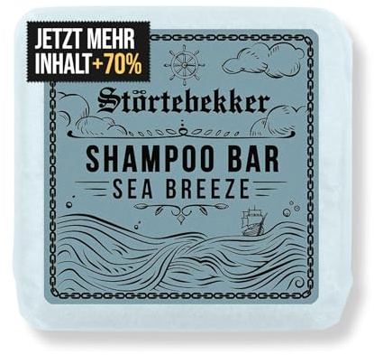 Störtebekker® Premium Shampoo Bar Sea Breeze - Festes Shampoo Herren & Damen - 3in1 Duschseife Männer für Haaer, Kopfhaut & Bart - Feuchtigkeitsshampoo - vegan, handgefertigt - 100g