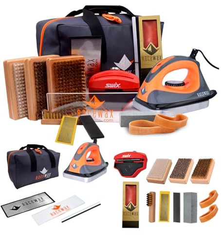 RaceWax Elite Ski Snowboard Tuning Kit: Komplett mit Eisen, Wachs, Kantenwerkzeugen und Bodenreparatur