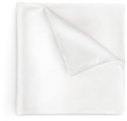 Cyriacus Einstecktuch aus 100% Seide Herren einfarbig Seideneinstecktuch - Gr. 34 x 34 cm Weiß