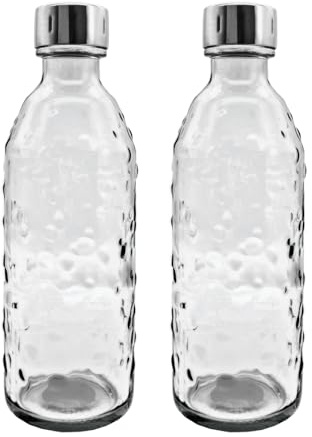 SodaBär Glasflasche (Doppelpack) für Wassersprudler (SodaStream*,Aarke*,uvm.) 0,7 l mit TWIN SECURE, Transparent