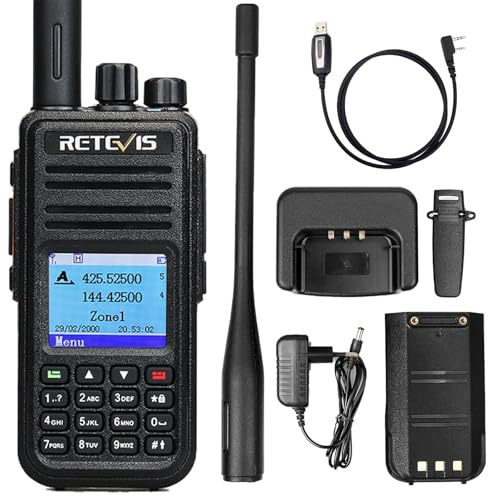 Retevis RT3S DMR Funkgerät, Digitales/Analoges Amateurfunkgerät, Handfunkgerät mit GPS und APRS, Unterstützt OpenGD77, Kompatibel mit MOTOTRBO TierⅠ& Ⅱ, TDMA, 3000 Kanäle Amateurfunk(1 STK, Schwarz)