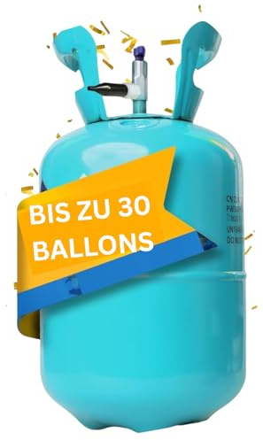 Brogaz Ballongas [für 30 Luftballons]– Helium Balloon Gas für bis zu [30 Luftballons] – Ballongas - Helium Gasflasche klein inkl. STAHLMANN ® Informationsblatt