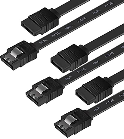 BENFEI SATA III Kabel, 3 Stück, 6Gbps, gerade, HDD- SDD-Datenkabel mit Arretierung, 45,7 cm für SATA HDD, SSD, CD-Treiber, CD-Writer,Schwarz