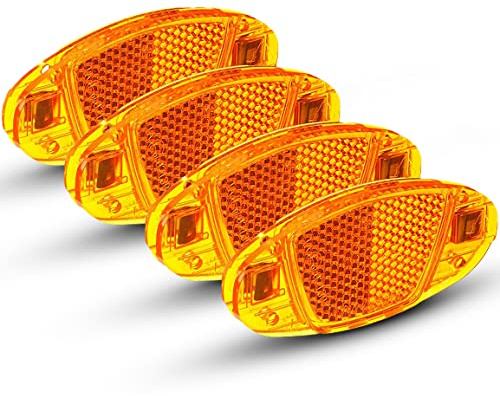 Büchel Speichen Katzenaugen - Stvzo zugelassen und bruchsicher - Fahrrad Reflektoren, Katzenaugen Speichenreflektoren, Orange, 4er Set