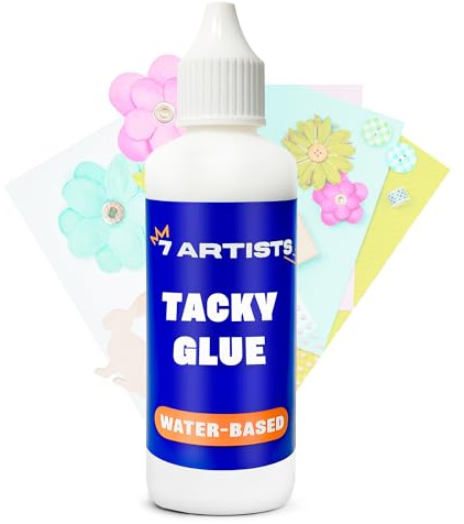 7 Artists Tacky Glue – Kleber Flüssig Transparent 80 ml | Starker Bastelkleber für Papier, Holz & Mehr | Vielseitiger Flüssig Kleber zum Basteln & DIY | SchnellTrocknend & Wasserfest