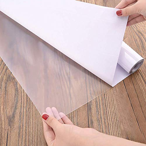 Fantasnight Transparent Klebefolie Selbstklebende Folie 30cm×300cm Tisch Buchfolie Wandschutzfolie Durchsichtige Hitzebeständige Küchenfolie Hochglanz Einbandfolie für Bücher