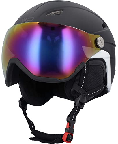 CMP - Wj-2 Kinder-Skihelm mit Visier, Schwarz, XS