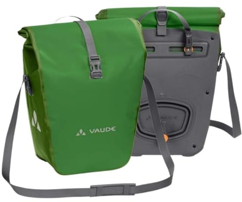 VAUDE Fahrradtaschen für Gepäckträger Aqua Back 2x24L – Grün | Fahrrad Gepäckträgertasche hinten – einfache Befestigung – Made in Germany - 48L Gesamtvolumen - wasserdicht