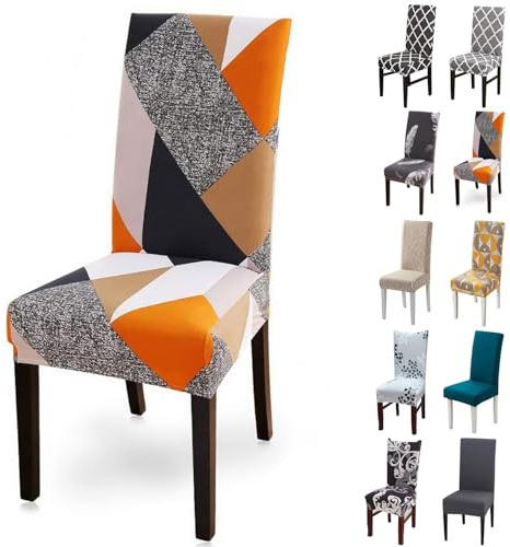 Layack Stuhlbezug 6er Set, Elastische Sitzbezüge Waschbar - Universal für Esszimmer, Küche, Restaurant, Hotel - Schützt vor Flecken (48-58 cm)
