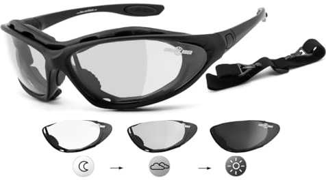 Chillout Rider® | Bikerbrille, Motorradbrille, Multifunktionsbrille, SUPER DEAL | beschlagfrei, winddicht, HLT® Kunststoff-Sicherheitsglas nach DIN EN 166 | Bikersonnenbrille: CR002