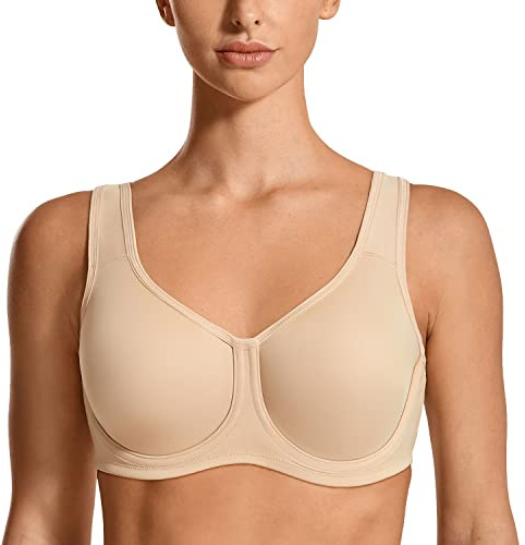 SYROKAN Damen Sport BH Starker Halt Beige 80H