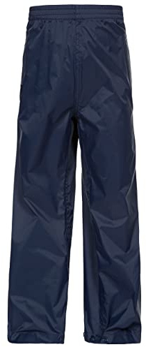 Trespass Qikpac Pant, Navy, 7/8, Kompakt Zusammenrollbare Wasserdichte Regenhose mit 3 Taschenöffnungen für Kinder / Unisex / Mädchen und Jungen / Jugendliche, 7-8 Jahre, Blau