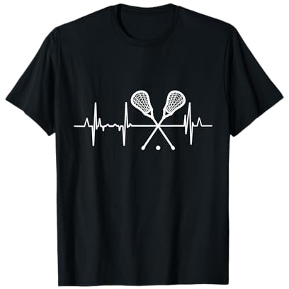 Lacrosse Herzschlag Lacrosse Spieler Herzlinie T-Shirt