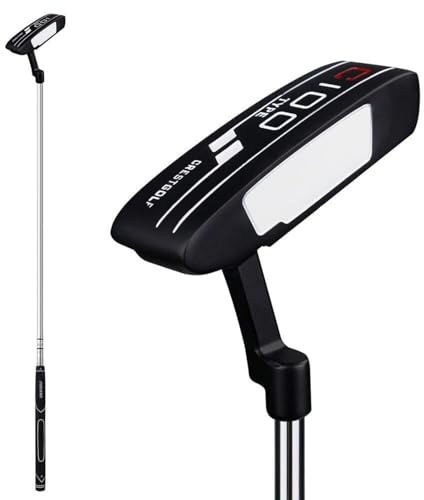 Crestgolf 35 Zoll Edelstahl Golf Insert Putter Blade Golf Putter, Putter für Herren Rechtshänder (schwarz) Herren Rio