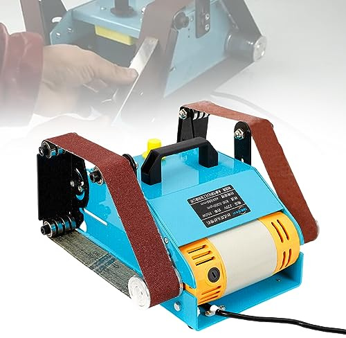 Schleifbock Nassschleifmaschine Doppelschleifer Doppelschleifmaschine Polierbock Schleifbock Mit Bandschleifer Elektrischer Riemenschleifmaschine Dualkopf-Entwurf, 950W, 800-6000RPM