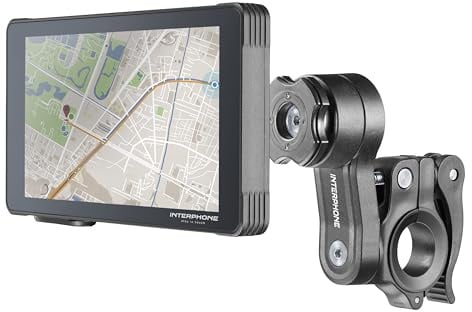 INTERPHONE Ridesync SYNC55 Motorrad Navi mit CarPlay für Apple und Android – GPS und CarPlay für das Motorrad – Bluetooth Display für Smartphone-Mirroring – kompatibel mit QUIKLOX-Halterungen