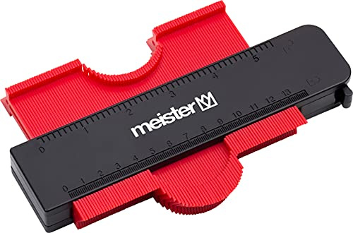 Meister Konturenlehre - 125 mm Arbeitsbreite - Universelle Schablone - Zum präzisen Übertragen von Konturen - Mit Skala & Magnethalterung / Formzeichner zum Bodenverlegen / Profilabtaster / 6208920