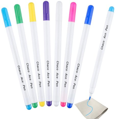 Neerow 7 Stück Trickmarker Nähen, 7 Farben Schneiderkreide Stoffmarkierstift, Stoffstifte Nähen Selbstlöschend & Wasserlöslich, Nähen Zubehör für Kleidungsstücken Schneiderei Nähen Handarbeiten