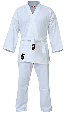 G4 Karate Suit GI Aikido Training Adult Student Karate Suits GI Aikido Club & Free Belt Black White 170cm 180 cm 190cm 200 cm (White, 7/200)