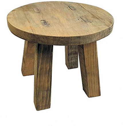 Spetebo Echt Holz Pflanzenhocker - 25x20 cm - Kleiner Deko Hocker Blumenhocker massiv