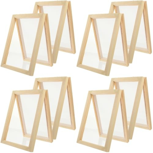 SEWACC 8 Stück Papierrahmen Handgeschöpftes Papier DIY Handwerk Weißer Rahmen Rahmen Für Büttenpapier Sieb Werkzeug Papierlöschrahmen Für Die Papierherstellung Papierherstellung