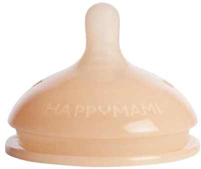 Happymami,Personalisierbarer Sauger, anpassbar an die Form deiner Brust, Flaschensauger aus Lebensmittelecht, BPA-frei, mit doppeltem Anti-Kolik-System (1 Personalisierbarer Sauger)
