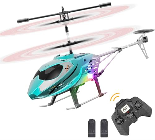 Lidasen 2.4G Ferngesteuerter Hubschrauber für Kinder, Indoor RC Helikopter Flugzeug Spielzeug mit 3,5 Kanäle & LED-Licht & Gyro, Höhenhaltung, Start mit Einer Taste, Geschenk für Jungen, Mädchen