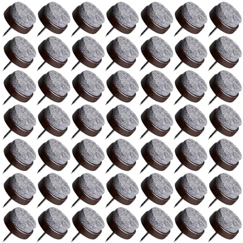 100 Stück Filzgleiter Nagel, 22mm Filzgleiter für Stühle(Braun) | Filz & Stahlnagel, Bodenschonend, Geräuschdämpfend, Fester Halt, Für Stühle, Tische Und Möbelbeine