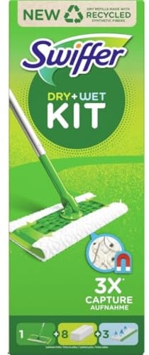 Swiffer Bodenwischer Starterkit, Bodenwischer trockene + feuchte Bodentücher, schnelle & einfache Bodenreinigung