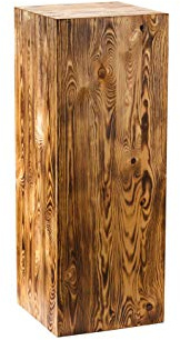 DECOKTIVO Blumensäule aus Holz, hohe Dekosäule, Nuss, 80 x 30 x 30 cm | Handgefertigt • Blumenständer • Windlichtsäule • Galeriesockel • für Pflanzen und Vasen