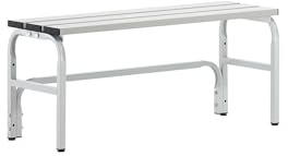 Sypro | System-Umkleidebank Alu/Stahl | Typ A | lichtGrau | LxBxH cm: 101,5x35x45 | mit Rückenlehne