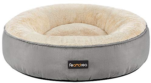 Feandrea Hundebett, Katzenbett, Donut, Ø 50 cm, hellgrau PGW050G01