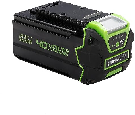 40V 5Ah Lithium-Ionen-Akku Greenworks, leistungsstark, schnell aufladbar und kompatibel mit allen Greenworks 40V Garten- und Elektrowerkzeugen G40B5, 3-stufige LED-Batterieanzeige, 2 Jahre Garantie