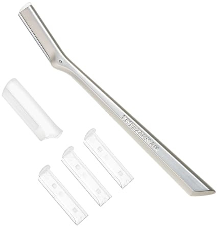 TWEEZERMAN Gesichtshaarrasierer (Präzise Haarentfernung mit Rasierklinge, rostfreier Edelstahl), Silber