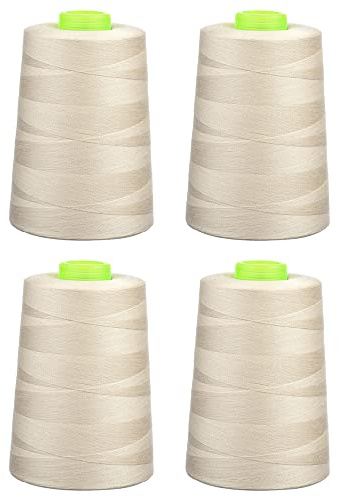 Phönix 4x5000m Universal Qualitätsgarn, Stärke 120 Nähgarn für Overlock-Nähmaschinen (Sand)