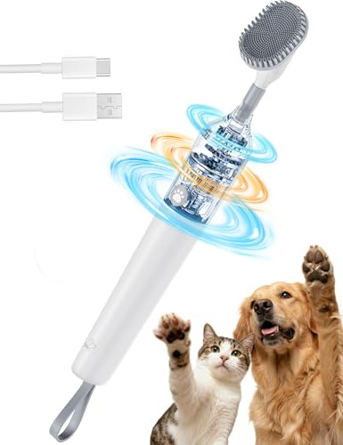 Elektrische Reinigungsbürste mit Hin- und Herbewegung, USB-C Wiederaufladbar, Akku Putzbürste ohne Spritzwasser mit 3 Geschwindigkeiten für Küche, Badezimmerfliesen, Haustierpfoten, Hundepfoten