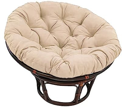 Ventouse Papasan Kissen, Papasan Stuhlkissen, Outdoor Papasan Stuhl, Papasan Hängender Korbstuhl Pad Weich Verdickte Schaukel Papasan Stuhlkissen Outdoor (Color : Khaki, Size : 80 * 80cm)