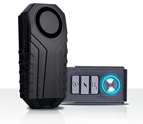 Verbesserter Fahrrad-Alarm, wasserdicht, mit Fernbedienung, Vibration, für Motorrad, Fahrrad, Tür, Einbruchalarm, einstellbare Empfindlichkeit, Fenster/Tür Alarm Vibrationssensoren