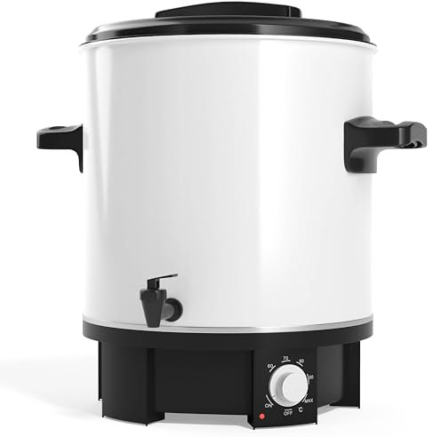 ‎Tim Home Einkochautomat, 1800 Watt mit Zapfhahn – Vielseitiger Kochtopf als Einkochtopf, Dampfkochtopf & Glühweinkocher – Emailliert, Multifunktional, Temperatureinstellung, 27 Liter