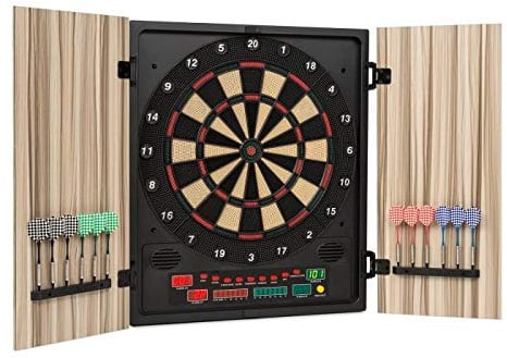 oneConcept Dartmaster 180 Dartautomat, Dartscheibe elektronisch, E-Darts, Dartboard mit bis zu 8 Spieler, virtueller Gegner, LED-Anzeigen, 12 Pfeile