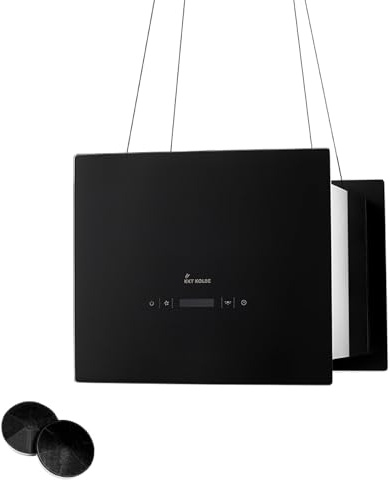 KKT KOLBE Dunstabzugshaube 40 cm | Inselhaube | Edelstahl | schwarzes Glas | SensorTouch Bedienung | LED-Beleuchtung | 4 Leistungsstufen | Umluft | BOX400S